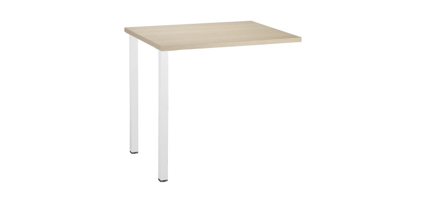 Retour bureau suspendu L 80 x P 60 cm, plateau chêne clair - Practica