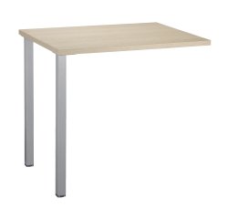 Extensión blanca para mesa recta Squadra 80 x 60 cm pata metal