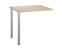 Extensión blanca para mesa recta Squadra 80 x 60 cm pata metal