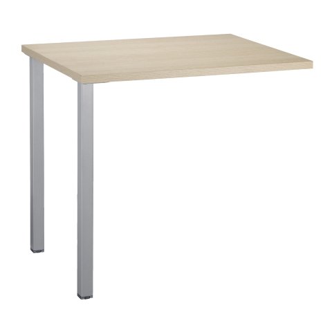 Extensión roble claro patas aluminio para mesa recta Squadra