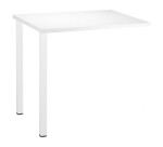 Retour bureau suspendu plateau blanc L 80 x P 60 cm, piétement métal - Practica