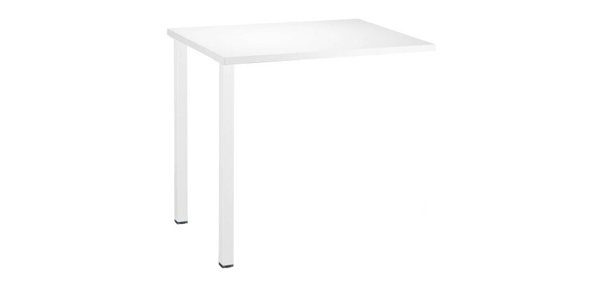 Extensión blanca para mesa recta Squadra 80 x 60 cm pata metal
