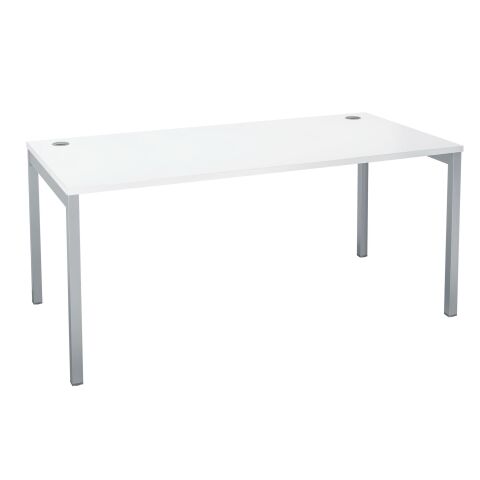 Mesa recta Squadra An 160 x Fon 80 cm blanca patas aluminio