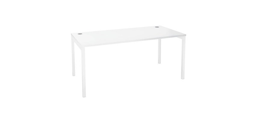 Straight desk Squadra with metal legs 40 x 40 mm