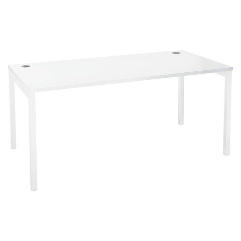 Mesa recta Squadra An 160 x Fon 80 cm blanca patas blancas