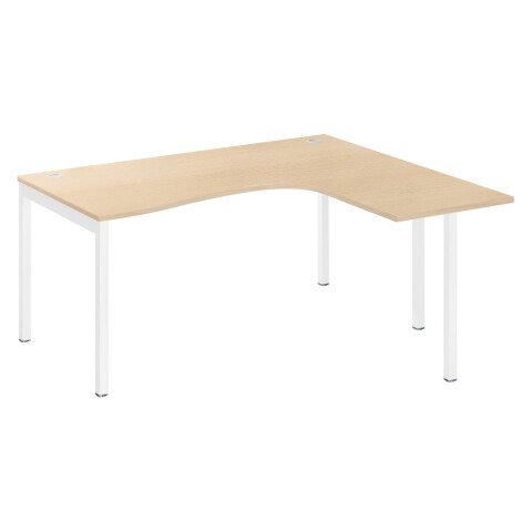 Mesa compacta Squadra 160 cm ala derecha roble patas blancas