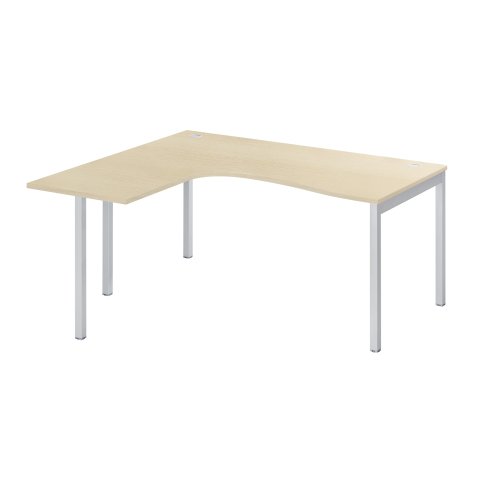 Mesa compacta Squadra 160 cm ala izquierda roble patas aluminio