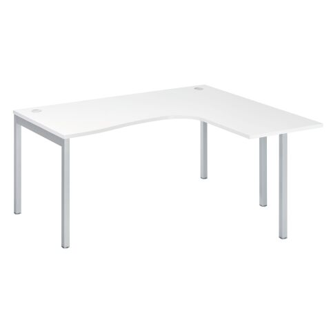 Mesa compacta Squadra 160 cm ala derecha blanca patas aluminio