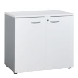 Armoire basse hauteur bureau portes battantes H 75,5 x L 80 cm Squadra