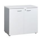 Armoire basse hauteur bureau portes battantes H 75,5 x L 80 x P 45 cm Squadra