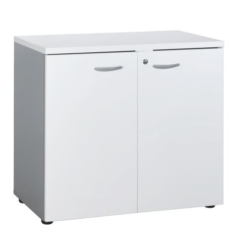 Armario bajo Squadra Alt 75,5 cm estructura gris puertas blancas