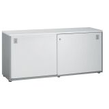 Mobile archivio con ante a scorrimento Squadra alluminio e bianco