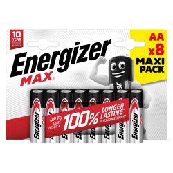 Pile alcaline Energizer Max AA lr6 2550 mah alcalino 1.5 v 8 8 unità