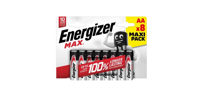 Energizer Alkaline Batteries Max AA LR6 2550 mAh 1.5V Pack of 8