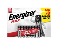 Energizer Alkaline Batteries Max AAA LR03 1200 mAh 1.5 V Pack of 8
