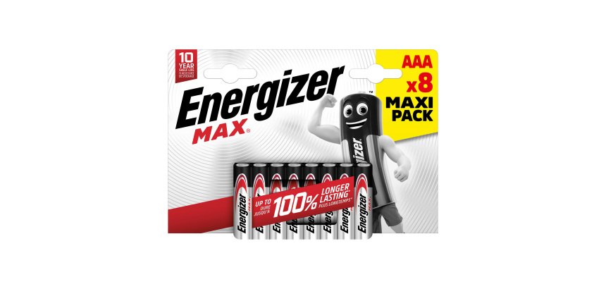 Energizer Alkaline Batteries Max AAA LR03 1200 mAh 1.5 V Pack of 8