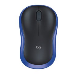 Ratón inalámbrico Logitech M185 USB Ambidiestros azul