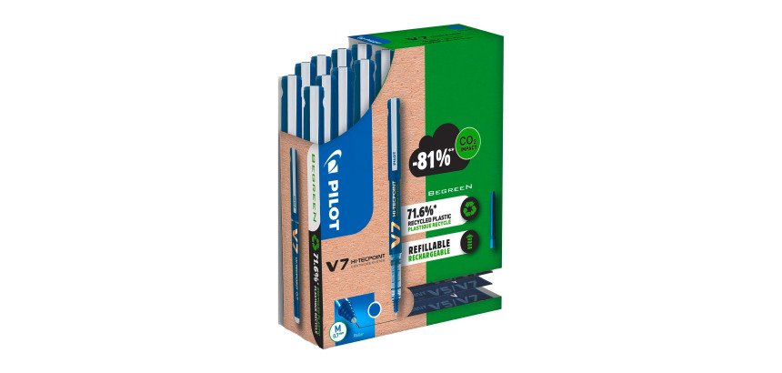 Pack de 10 stylos Pilot Hi-Tecpoint V7 + 30 recharges dont 15 offertes
