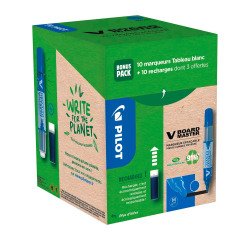 Pack de 10 Rotulador permanentees borrables V-Board Master Pilot + 10 recargas, 5 gratis