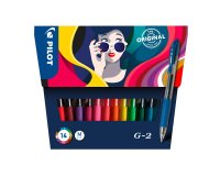 Stylo roller Pilot G2 rétractable pointe 0,7 mm - Pochette de 14