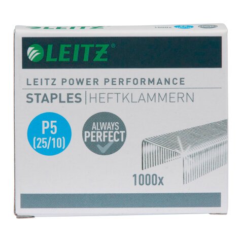 Agrafes Leitz Power Performance P5 25/10 acier - Boite de 1000