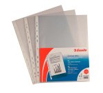 Buste a perforazione Universale Esselte Office 23 x 33 cm trasparente polipropilene finitura goffrata a buccia d'arancia spessore medio 100 unità
