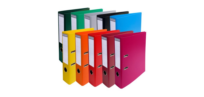 Classeur à levier plastifié Exacompta A4 - Dos 7 cm couleurs assorties vives