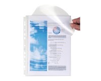 Perforated expandable sleeves Exacompta A4 with top flap in smooth polypropylene 20/100th
