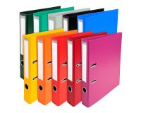 Plastic-coated lever arch file Exacompta A4 - Back 5 spine assorted bright colors