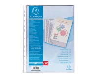 Fundas multitaladro Exacompta en polipropileno liso 6/100 - A4 Caja de 100