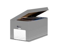 Cardboard archive box Elba - H 45 x W 34.5 x D 28 cm - Recyclable - Grey