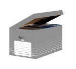 Caisse archive grise carton Elba - H 45 x L 34,5 x P 28 cm