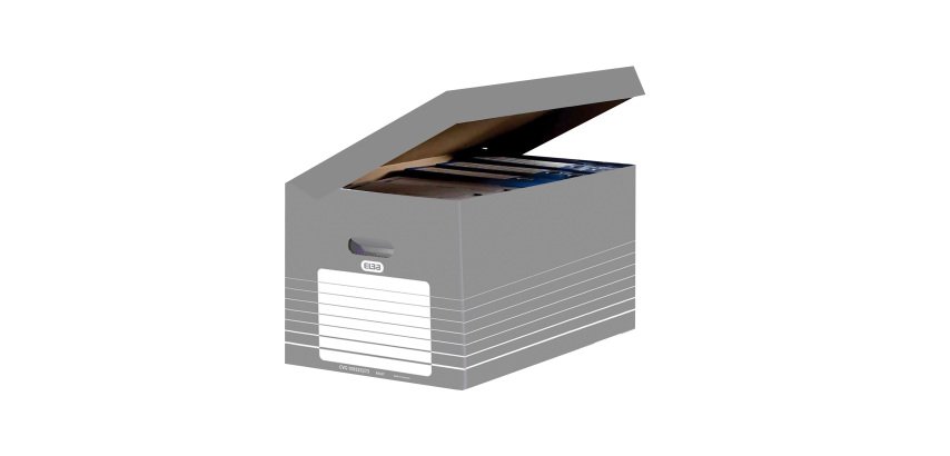 Archivbox Karton Elba H 45 x B 34,5 x T 28 cm recycelbar Grau