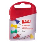 Agujas señalizadoras push pins cabeza peón color surtido - Caja de 25