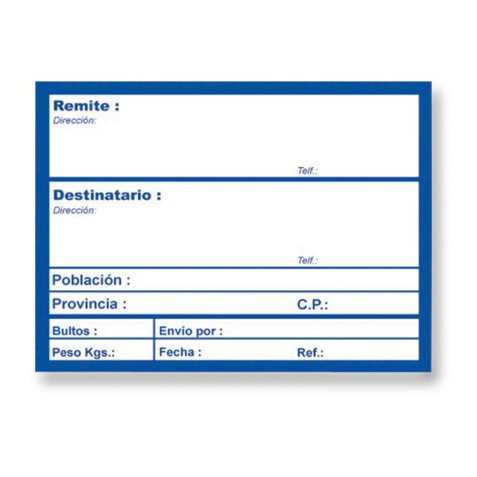 Rollo de 200 Etiquetas 'Envío' 82X109.