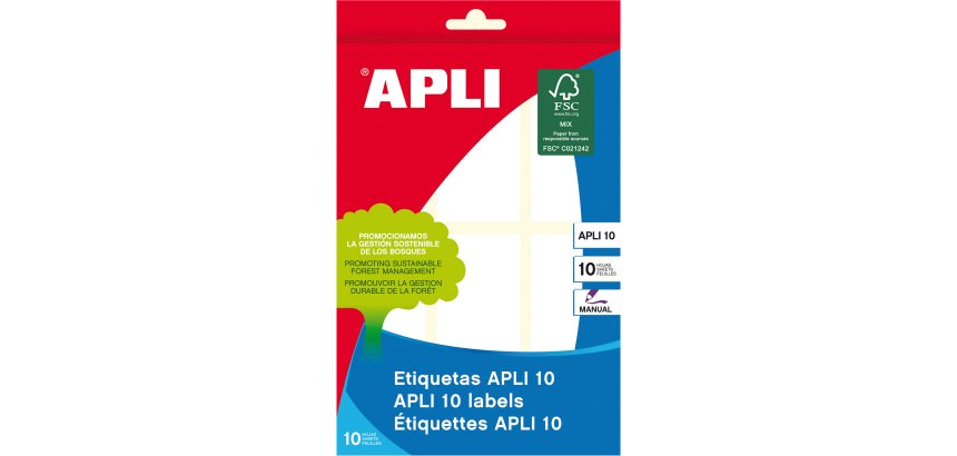 Etiquetas 34 x 67 mm Blancas Apli 1651