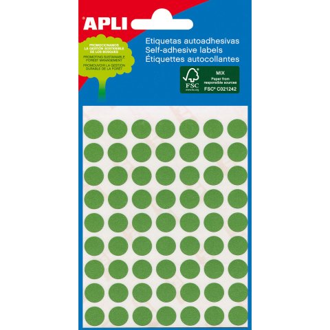 Gomets redondos 10 mm Apli verde