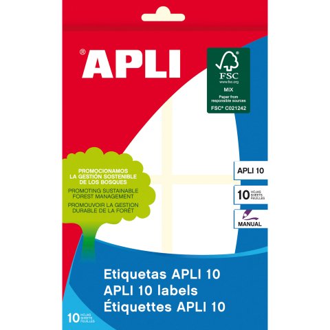 Etiquetas 40 x 75 mm Blancas Apli 1655