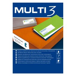 Etiquetas para impresora 70 x 50,8 mm Multi3 - Paquete de 100 hojas A4