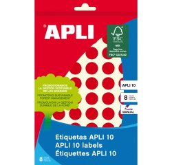 Etiquetas de colores redondas 13 mm de diámetro gomets Apli