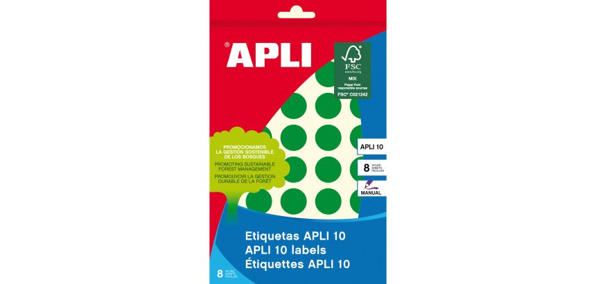 Etiquetas redondas 19 mm diámetro gomets Apli