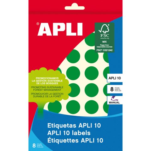 Gomets verdes redondos 19 mm Apli