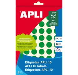 Etiquetas de colores redondas 13 mm de diámetro gomets Apli
