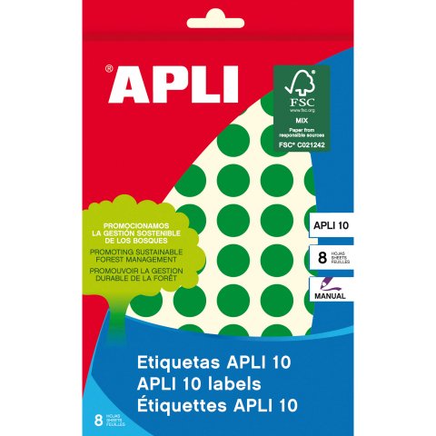 Gomets verdes redondos 13 mm Apli