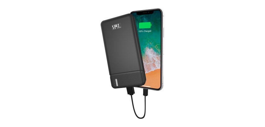 Powerbank batería portátil Recargable TnB de 20.000 mAh, carga rápida 10 w, 2 USB-A, cable USB-A / USB-C