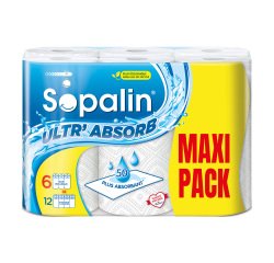 Papel de cocina Ultr'Absorb Sopalin - Paquete de 6 rollos