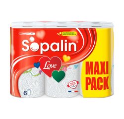 Papiertücher Sopalin Love - Pack mit 6 Rollen