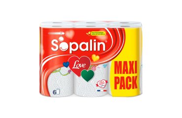 Essuie-tout Sopalin Love - Paquet de 6 rouleaux