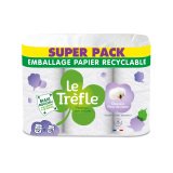 Papier toilette triple épaisseur Le Trèfle Douceur Fleur de coton - 24 = 36 rouleaux de 180 feuilles