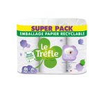 Papier toilette triple épaisseur Le Trèfle Douceur Fleur de coton - 24 = 36 rouleaux de 180 feuilles